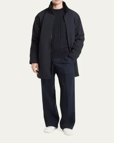 Giorgio Armani Men's Chevron-Knit Virgin Wool Crewneck Sweater | Thumbnail 2 Giorgio Armani Men's Chevron-Knit Virgin Wool Crewneck Sweater | Thumbnail 2