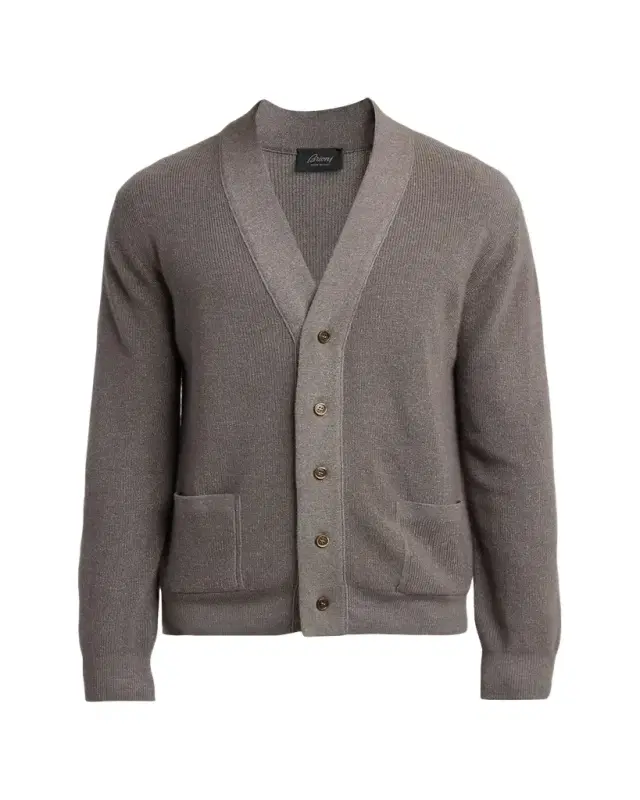 Brioni Men's Wool, Cashmere and Silk 18GG Knit Cardigan