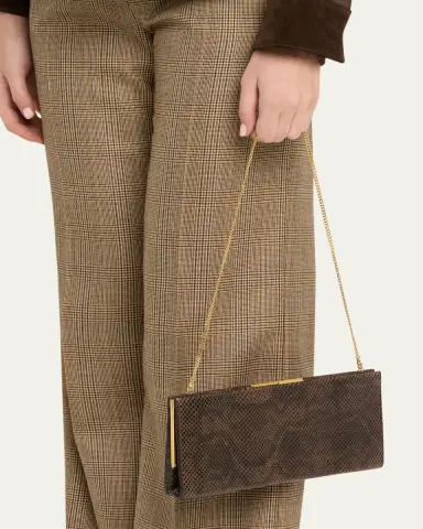 Nili Lotan Anjelica Snakeskin-Embossed Leather Clutch Bag | Thumbnail 2