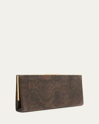 Nili Lotan Anjelica Snakeskin-Embossed Leather Clutch Bag | Thumbnail 3