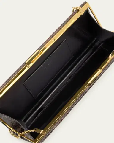 Nili Lotan Anjelica Snakeskin-Embossed Leather Clutch Bag | Thumbnail 4