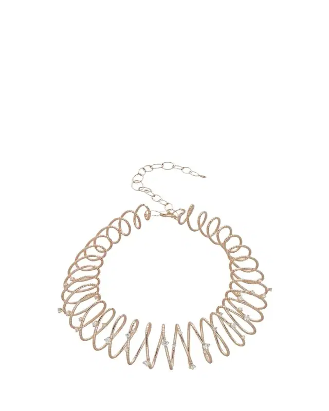 MATTIA CIELO 18K Gold and Titanium Coiled Diamond Necklace