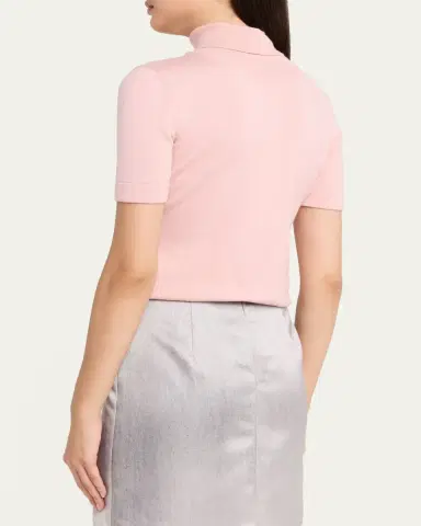 Oscar de la Renta Turtleneck Short-Sleeve Wool Sweater | Thumbnail 3 Oscar de la Renta Turtleneck Short-Sleeve Wool Sweater | Thumbnail 3