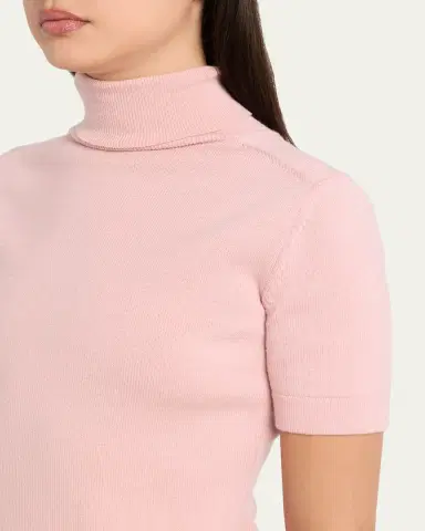 Oscar de la Renta Turtleneck Short-Sleeve Wool Sweater | Thumbnail 5 Oscar de la Renta Turtleneck Short-Sleeve Wool Sweater | Thumbnail 5