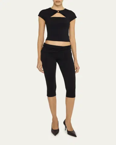 Frame x Alexandra LeClerc The Casino Capri Pants | Thumbnail 2 Frame x Alexandra LeClerc The Casino Capri Pants | Thumbnail 2