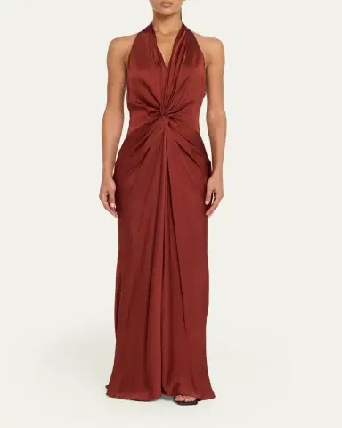 A.L.C. Mabel Twist-Front Halter Gown | Thumbnail 2