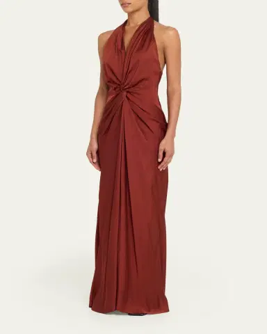 A.L.C. Mabel Twist-Front Halter Gown | Thumbnail 4
