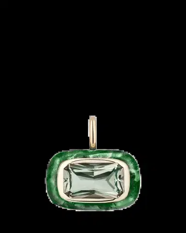 Mason and Books 14K Jumbo Floret Pendant with East-West Prasiolite and Jade | Thumbnail 2
