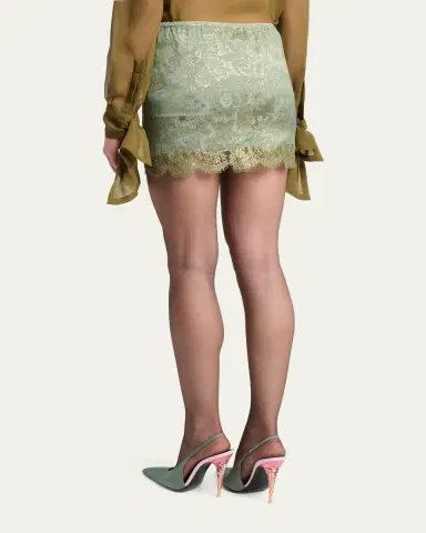 Saint Laurent Jacquard and Lace Baroque Mini Skirt | Thumbnail 3 Saint Laurent Jacquard and Lace Baroque Mini Skirt | Thumbnail 3