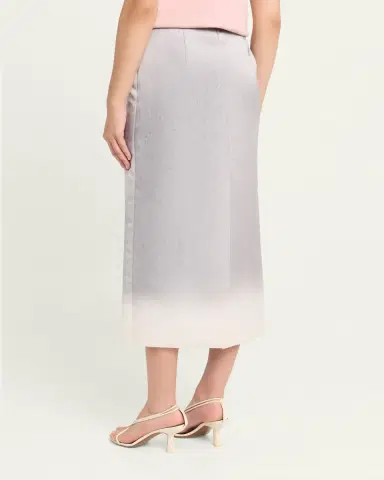 Oscar de la Renta Cosmos Flower-Print Satin Midi Skirt | Thumbnail 3