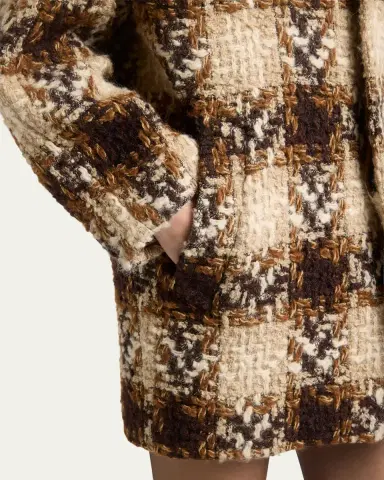 Saint Laurent Check Tweed Short Coat | Thumbnail 5 Saint Laurent Check Tweed Short Coat | Thumbnail 5