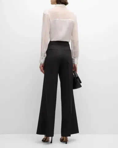 Milly Nash High-Rise Wide-Leg Cady Pants | Thumbnail 4