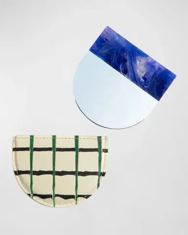 Dries Van Noten Bleu Tartan Handheld Mirror | Thumbnail 2 Dries Van Noten Bleu Tartan Handheld Mirror | Thumbnail 2