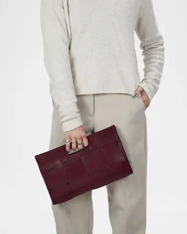 GiGi New York Remy Woven Leather Clutch Bag | Thumbnail 2