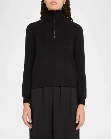 Majestic Filatures Half-Zip Mock-Neck French Terry Sweatshirt | Thumbnail 4 Majestic Filatures Half-Zip Mock-Neck French Terry Sweatshirt | Thumbnail 4