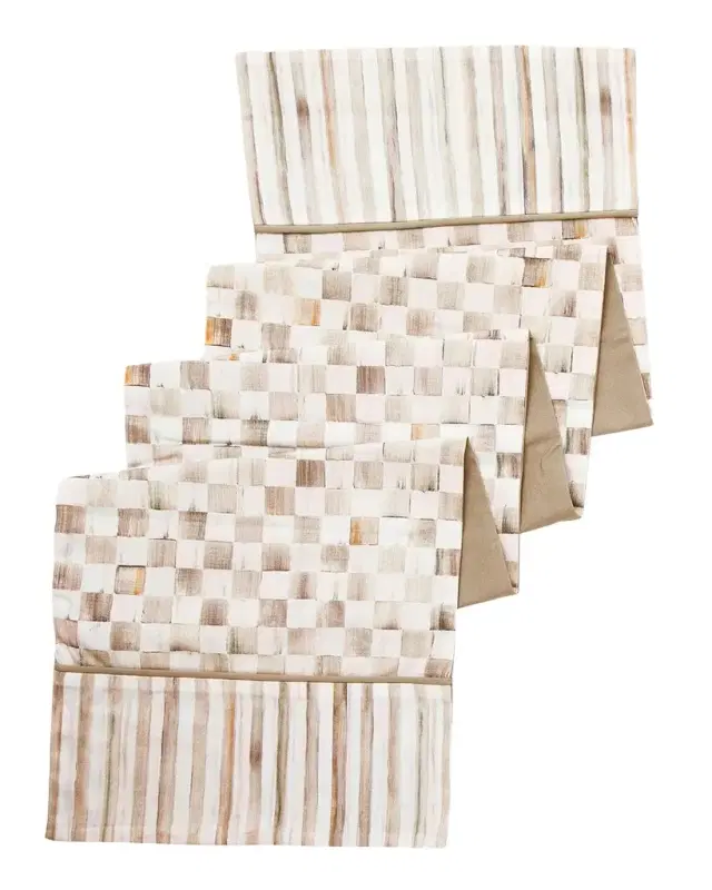 MacKenzie-Childs Mocha Check Table Runner