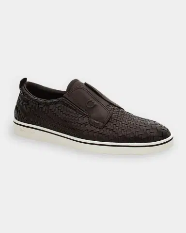 Ferragamo Men's Alfie Braided Leather Slip-On Shoes | Thumbnail 6 Ferragamo Men's Alfie Braided Leather Slip-On Shoes | Thumbnail 6