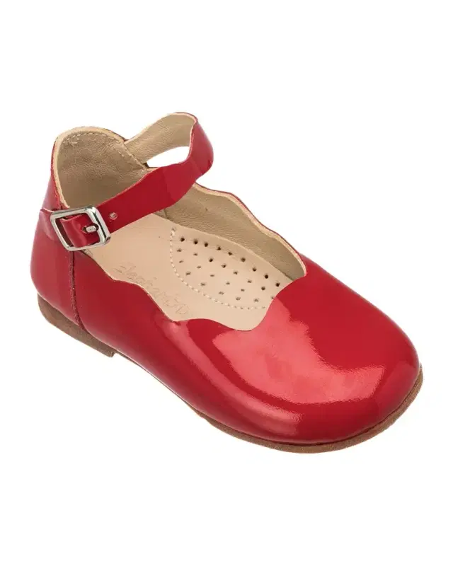 Elephantito Kid's Ondina Scalloped Leather Ballet Flats, Baby/Toddler