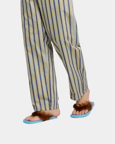 Marni Men 's Long Calf Hair Flip-Flop Sandals | Thumbnail 2