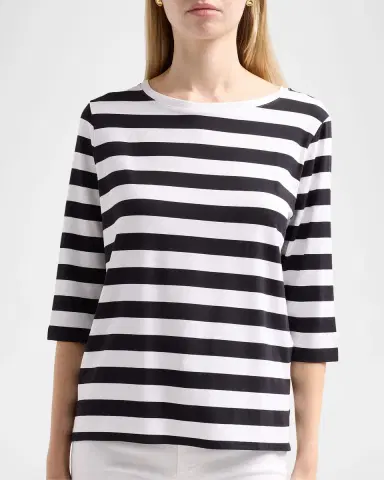MAJESTIC FILATURES Soft Touch Striped Bateau-Neck Tee | Thumbnail 3 MAJESTIC FILATURES Soft Touch Striped Bateau-Neck Tee | Thumbnail 3