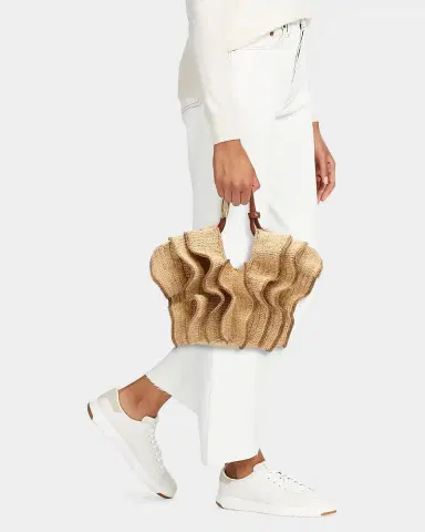 Zimmermann Goldentime Small Ruffled Raffia Tote Bag | Thumbnail 4 Zimmermann Goldentime Small Ruffled Raffia Tote Bag | Thumbnail 4