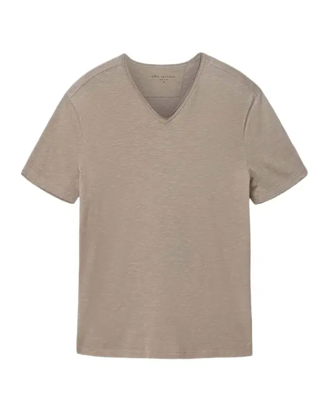 John Varvatos Men 's Miles Raw-Edge Organic Cotton V-Neck T-Shirt