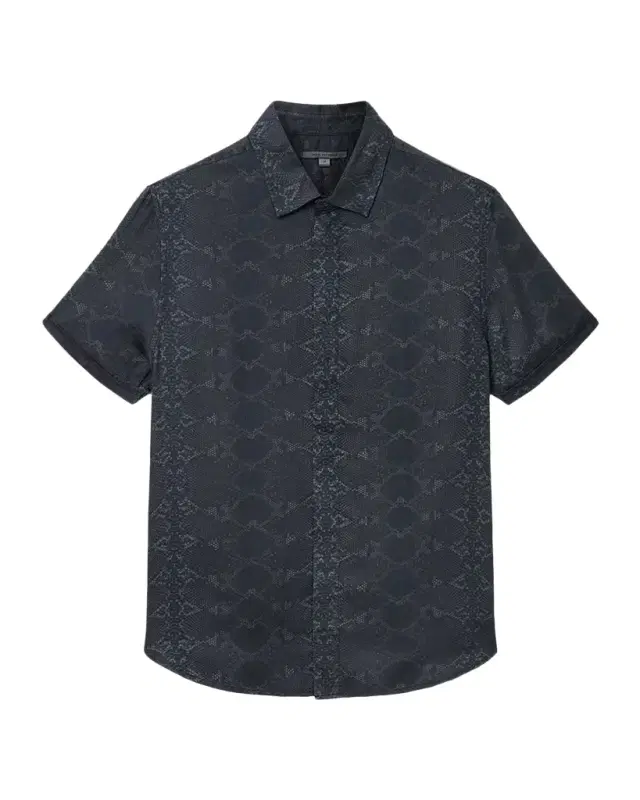 John Varvatos Men 's Loren Snake-Print Short-Sleeve Shirt