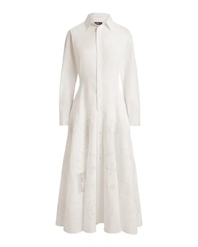 Polo Ralph Lauren Eyelet Cotton Maxi Shirtdress