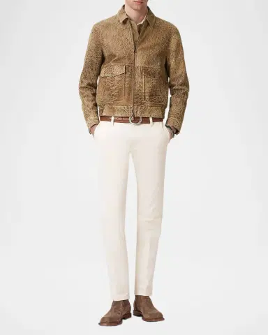 JOHN VARVATOS Men's Apollo Textured Leather Jacket | Thumbnail 2