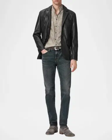 JOHN VARVATOS Men's Vistra Floral Jacquard Button-Down Shirt | Thumbnail 2 JOHN VARVATOS Men's Vistra Floral Jacquard Button-Down Shirt | Thumbnail 2