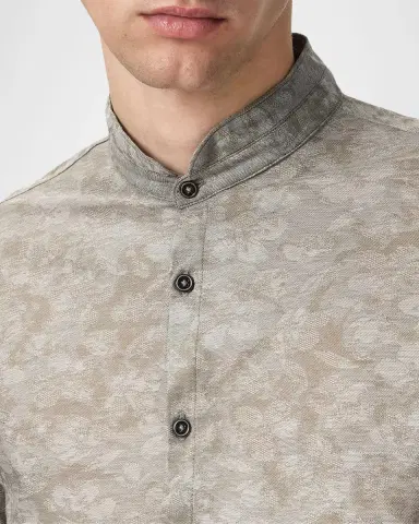 JOHN VARVATOS Men's Vistra Floral Jacquard Button-Down Shirt | Thumbnail 5 JOHN VARVATOS Men's Vistra Floral Jacquard Button-Down Shirt | Thumbnail 5