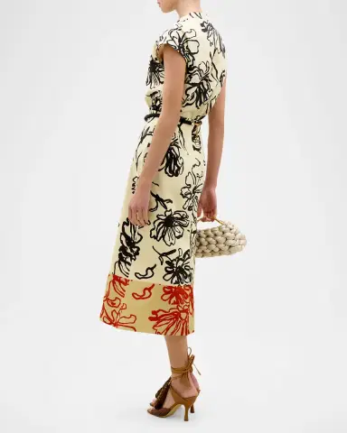 Silvia Tcherassi Atira Sketch-Print High-Waist Midi Skirt | Thumbnail 3 Silvia Tcherassi Atira Sketch-Print High-Waist Midi Skirt | Thumbnail 3