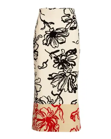Silvia Tcherassi Atira Sketch-Print High-Waist Midi Skirt | Thumbnail 1 Silvia Tcherassi Atira Sketch-Print High-Waist Midi Skirt | Thumbnail 1