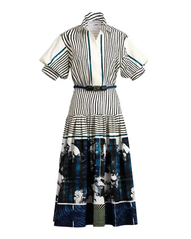 Silvia Tcherassi Kaila Belted Midi Shirtdress