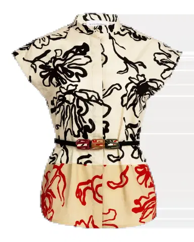 Silvia Tcherassi Adele Belted Floral Blouse | Thumbnail 2 Silvia Tcherassi Adele Belted Floral Blouse | Thumbnail 2