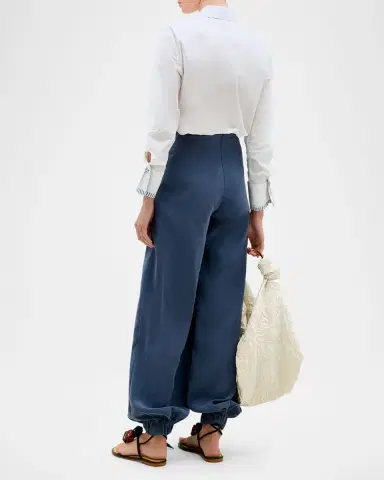Silvia Tcherassi Karis Embroidered Button-Front Blouse | Thumbnail 3