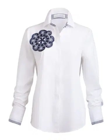 Silvia Tcherassi Karis Embroidered Button-Front Blouse | Thumbnail 1