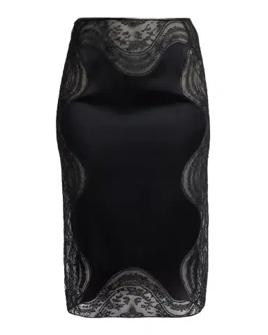 Tom Ford Lace-Trim Crepe Envers Satin Knee-Length Skirt | Thumbnail 1 Tom Ford Lace-Trim Crepe Envers Satin Knee-Length Skirt | Thumbnail 1