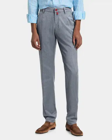 Kiton Men's Stretch-Cotton Straight-Leg Trousers | Thumbnail 4