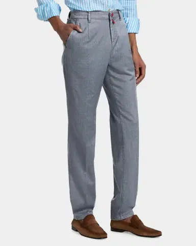 Kiton Men's Stretch-Cotton Straight-Leg Trousers | Thumbnail 7