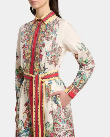 Etro Paisley-Print Cotton Belted Maxi Shirtdress | Thumbnail 3 Etro Paisley-Print Cotton Belted Maxi Shirtdress | Thumbnail 3