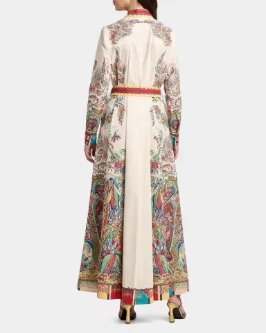 Etro Paisley-Print Cotton Belted Maxi Shirtdress | Thumbnail 4 Etro Paisley-Print Cotton Belted Maxi Shirtdress | Thumbnail 4