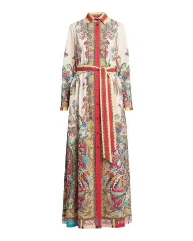 Etro Paisley-Print Cotton Belted Maxi Shirtdress | Thumbnail 1 Etro Paisley-Print Cotton Belted Maxi Shirtdress | Thumbnail 1