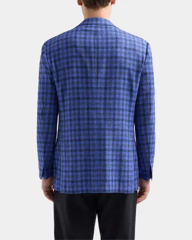Kiton Men's Checked Cashmere-Cotton-Silk Sport Coat | Thumbnail 3