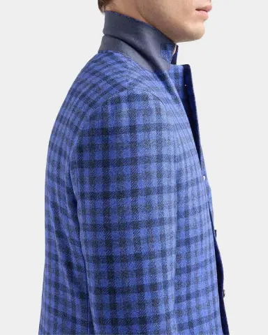 Kiton Men's Checked Cashmere-Cotton-Silk Sport Coat | Thumbnail 7