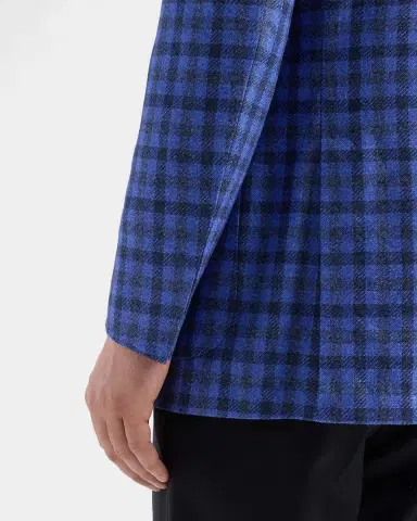 Kiton Men's Checked Cashmere-Cotton-Silk Sport Coat | Thumbnail 8