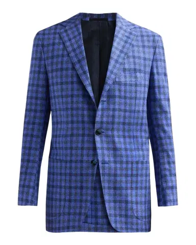 Kiton Men's Checked Cashmere-Cotton-Silk Sport Coat | Thumbnail 1