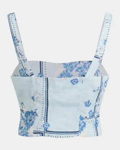 Favorite Daughter The There For You Floral Linen Crop Top | Thumbnail 5