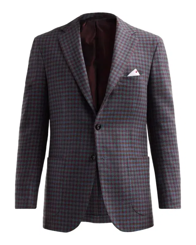 Kiton Men 's Checked Cashmere Sport Coat