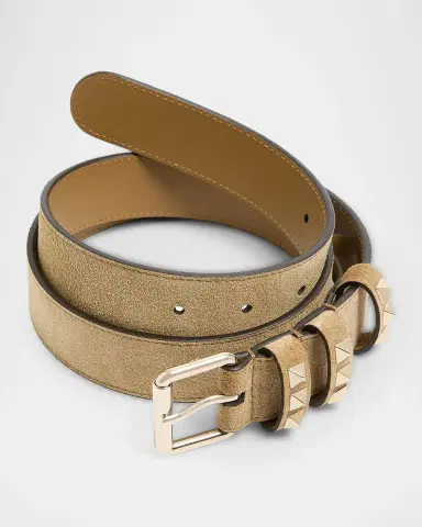Valentino Garavani Rockstud Suede Belt, 30MM | Thumbnail 2 Valentino Garavani Rockstud Suede Belt, 30MM | Thumbnail 2